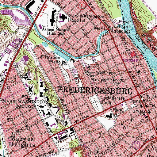 Topographic Map of Kenmore Park, VA
