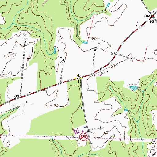 Topographic Map of Bellevue School (historical), VA