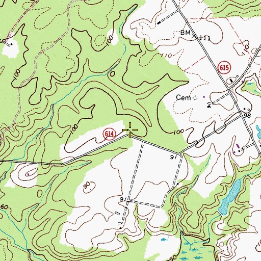 Topographic Map of Cedar Grove School (historical), VA