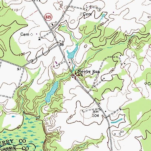Topographic Map of Newby Run School (historical), VA