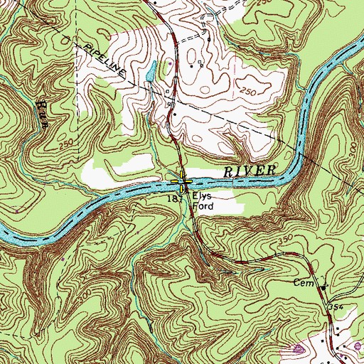 Topographic Map of Elys Ford, VA