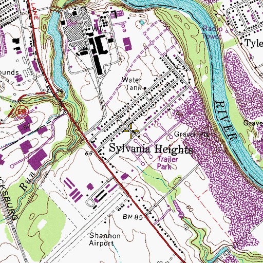 Topographic Map of First Church of Love Baptist Church, VA