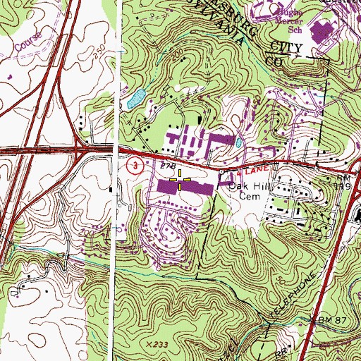 Topographic Map of Greenbrier Shopping Center, VA