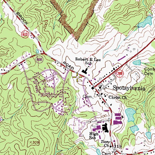 Topographic Map of Spotsylvania Post Office, VA