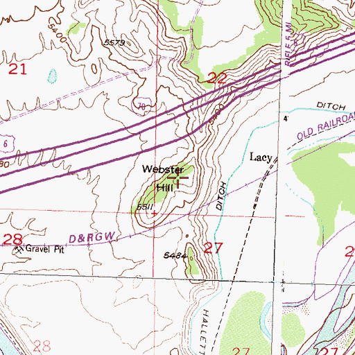 Topographic Map of Webster Hill, CO