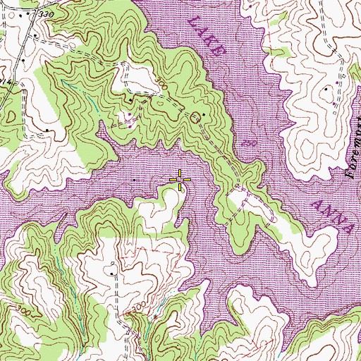 Topographic Map of Simms Point, VA
