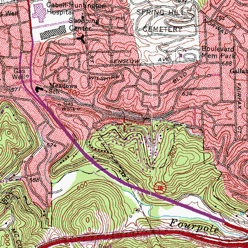 Topographic Map of Chancellor Hills, WV