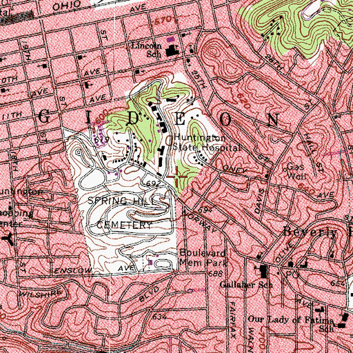 Topographic Map of Personal Workers League Temple, WV