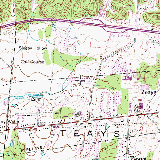 Topographic Map of Cheyenne Valley, WV