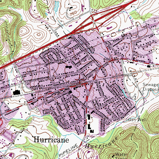 Topographic Map of Forrest Burdette United Methodist Church, WV