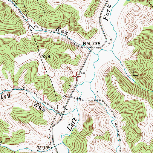 Topographic Map of Boggs School (historical), WV