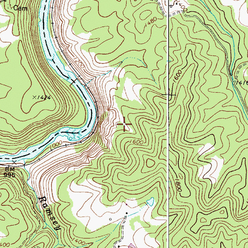 Topographic Map of Gauley River National Recreation Area, WV
