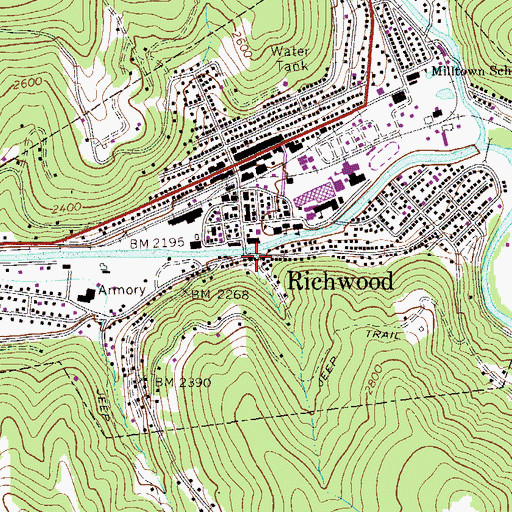 Topographic Map of Holy Family Catholic Church, WV