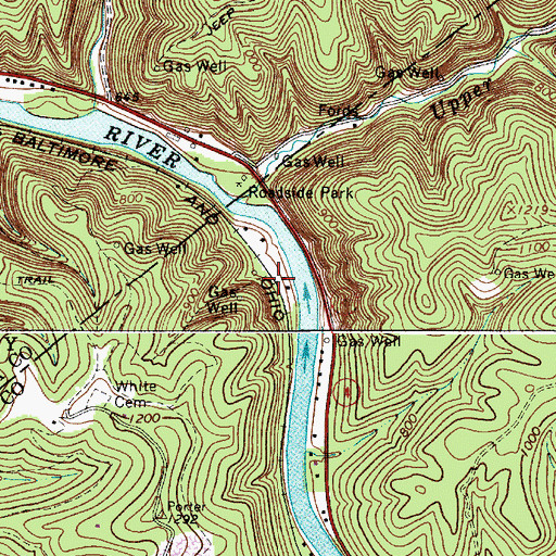 Topographic Map of King, WV