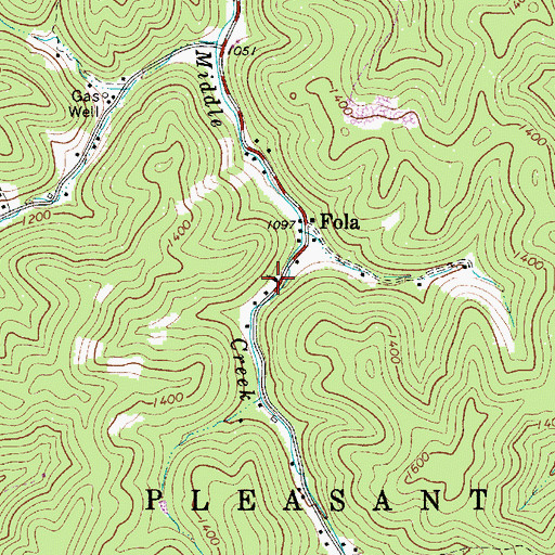 Topographic Map of Fola Missionary Baptist Church, WV
