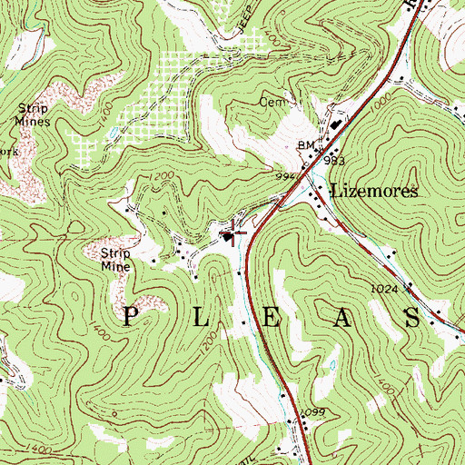 Topographic Map of Lizemore Elementary School, WV