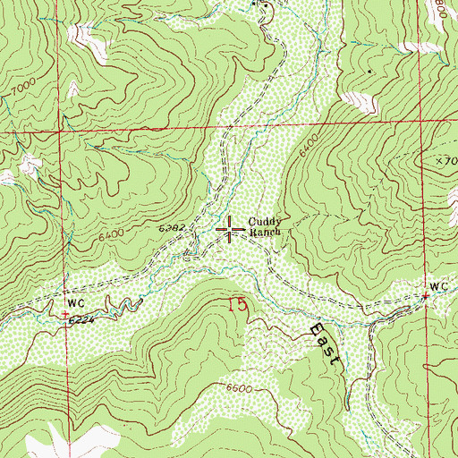Topographic Map of Cuddy Ranch, CO