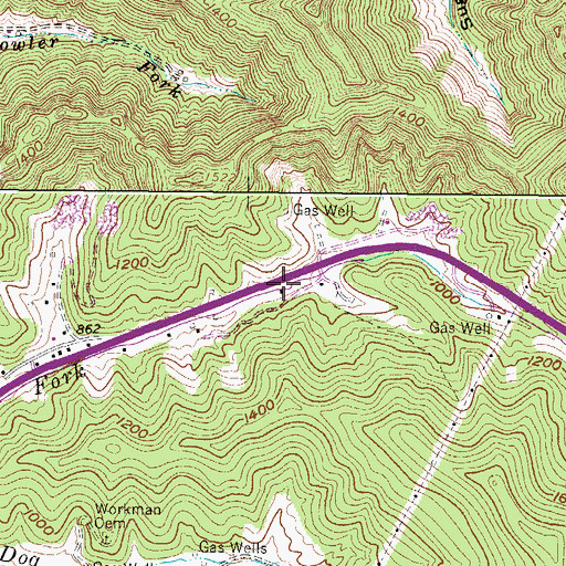 Topographic Map of Anchor, WV