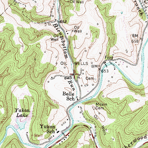 Topographic Map of Hicumbottom, WV
