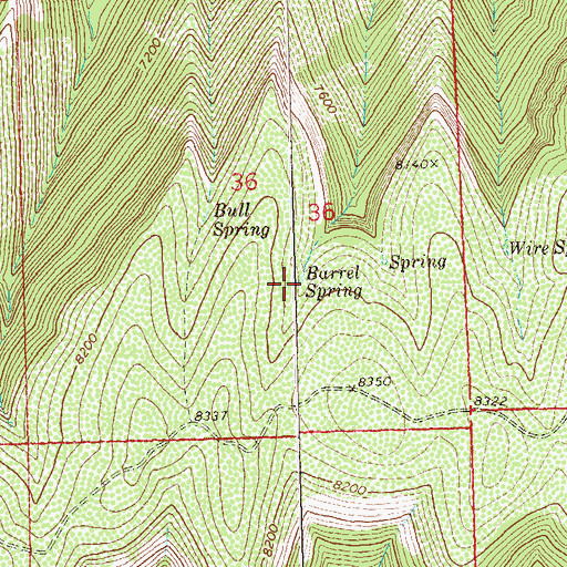 Topographic Map of Barrel Spring, CO