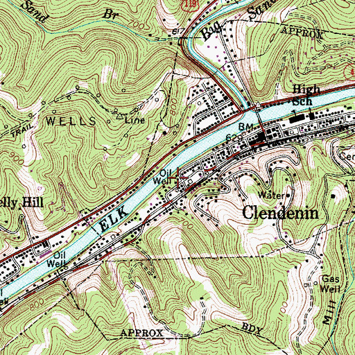 Topographic Map of Clendenin First Baptist Church, WV