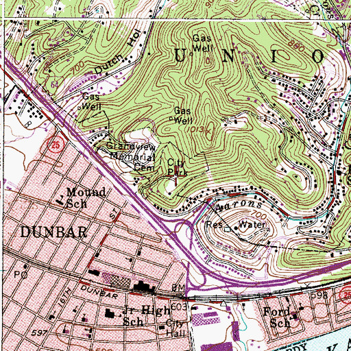 Topographic Map of Dunbar Park, WV