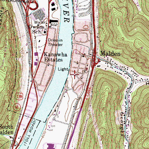 Topographic Map of Kanawha Salines Presbyterian Church, WV