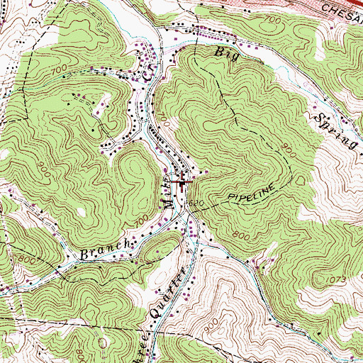 Topographic Map of Green Valley Church of God, WV