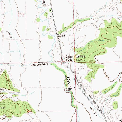 Topographic Map of Conn Creek School, CO