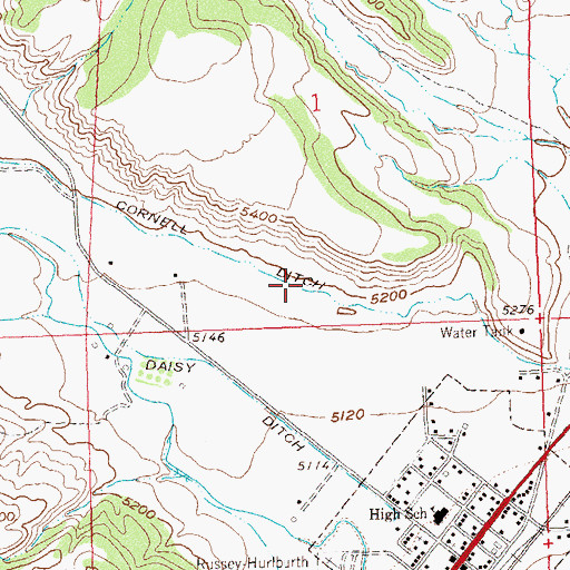 Topographic Map of Cornell Ditch, CO