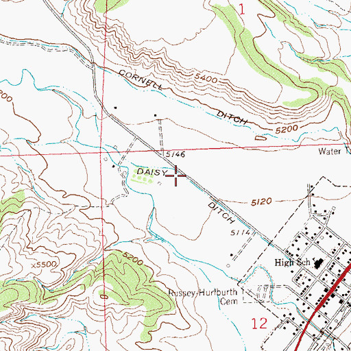 Topographic Map of Daisy Ditch, CO
