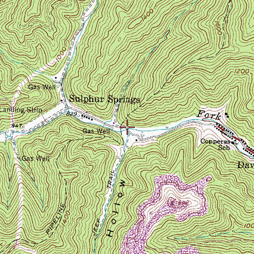 Topographic Map of Copperas Rock Branch, WV