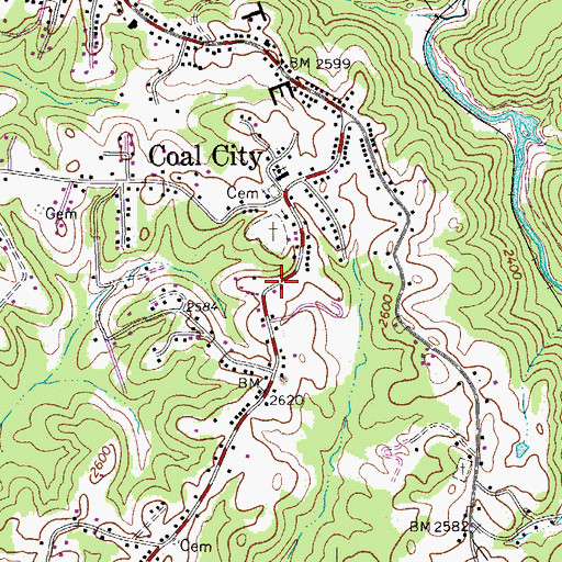 Topographic Map of Bower School (historical), WV