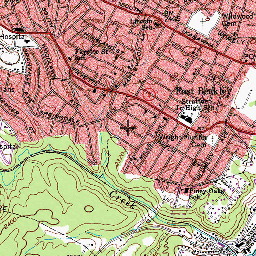 Topographic Map of Holiness Church of Jesus, WV