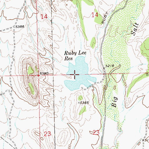 Topographic Map of Ruby Lee Reservoir, CO