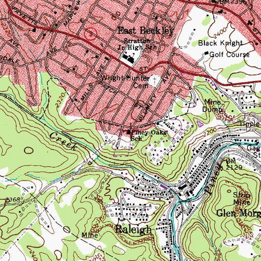 Topographic Map of Piney Oaks Ece Center (historical), WV