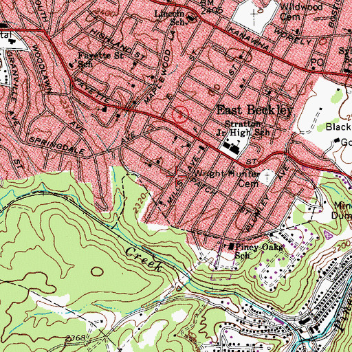 Topographic Map of Second Baptist Church, WV