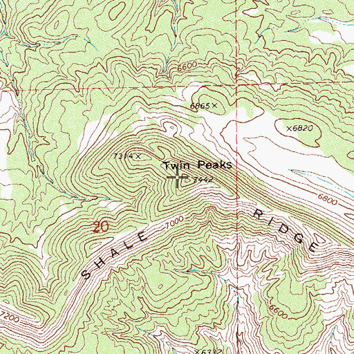 Topographic Map of Twin Peaks, CO