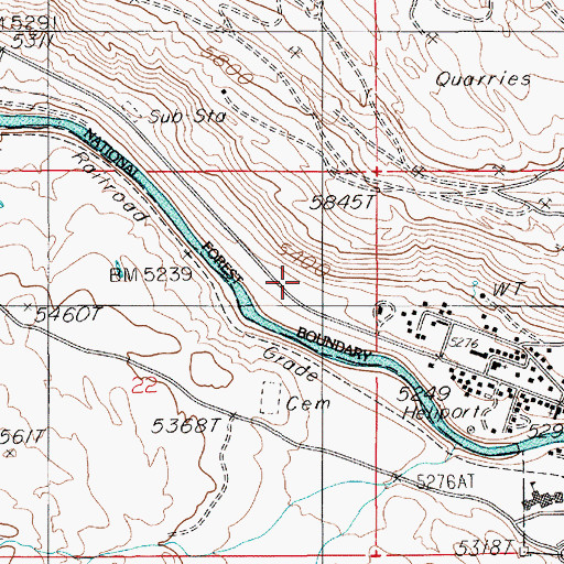 Topographic Map of Gateway Hose Company, MT