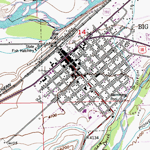 Topographic Map of Carnegie Public Library, MT