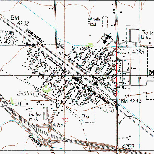 Topographic Map of Railroad Park, MT