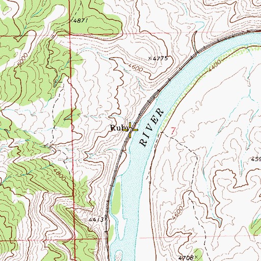 Topographic Map of Ruby, CO