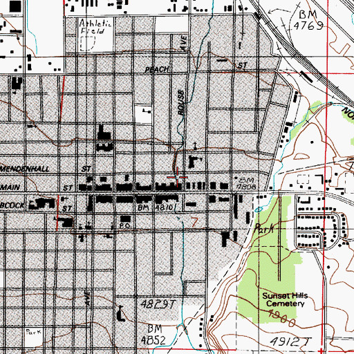 Topographic Map of Bozeman Fire Department Station 1, MT
