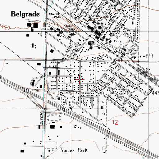 Topographic Map of Belgrade Christian Assembly, MT
