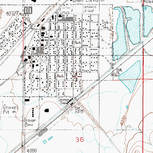 Topographic Map of Grace Lutheran Church, MT