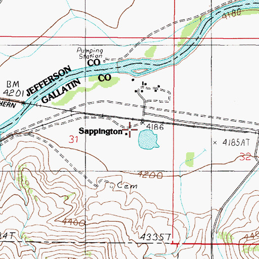 Topographic Map of Sappington, MT