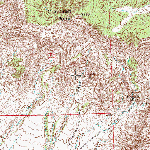 Topographic Map of Thomas Mine, CO