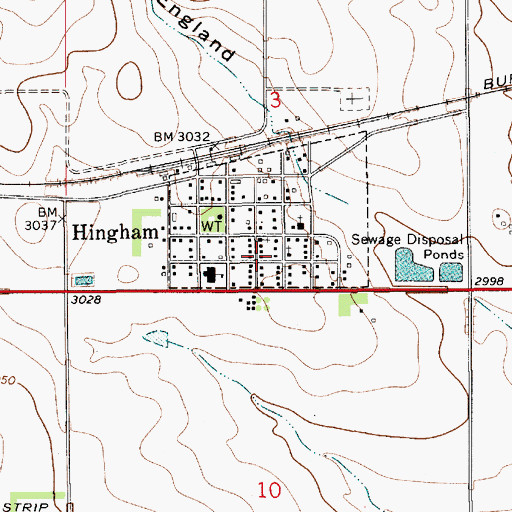 Topographic Map of Hingham Sanitarium (historical), MT