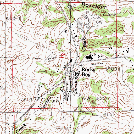 Topographic Map of Saint Mary Church, MT