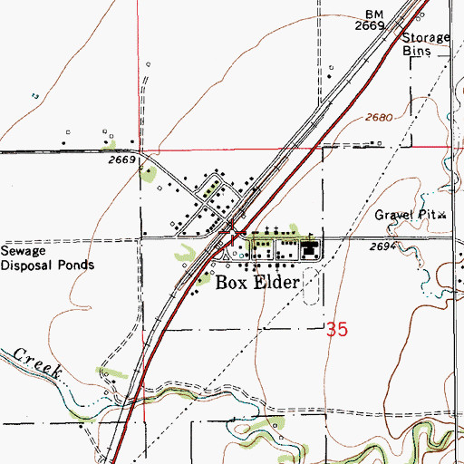 Topographic Map of Saint Anthony Church, MT